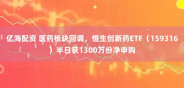 亿海配资 医药板块回调，恒生创新药ETF（159316）半日获1300万份净申购